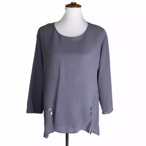 NICHE Nilgun Derman Purple Top Lagenlook Oversized XS Rayon